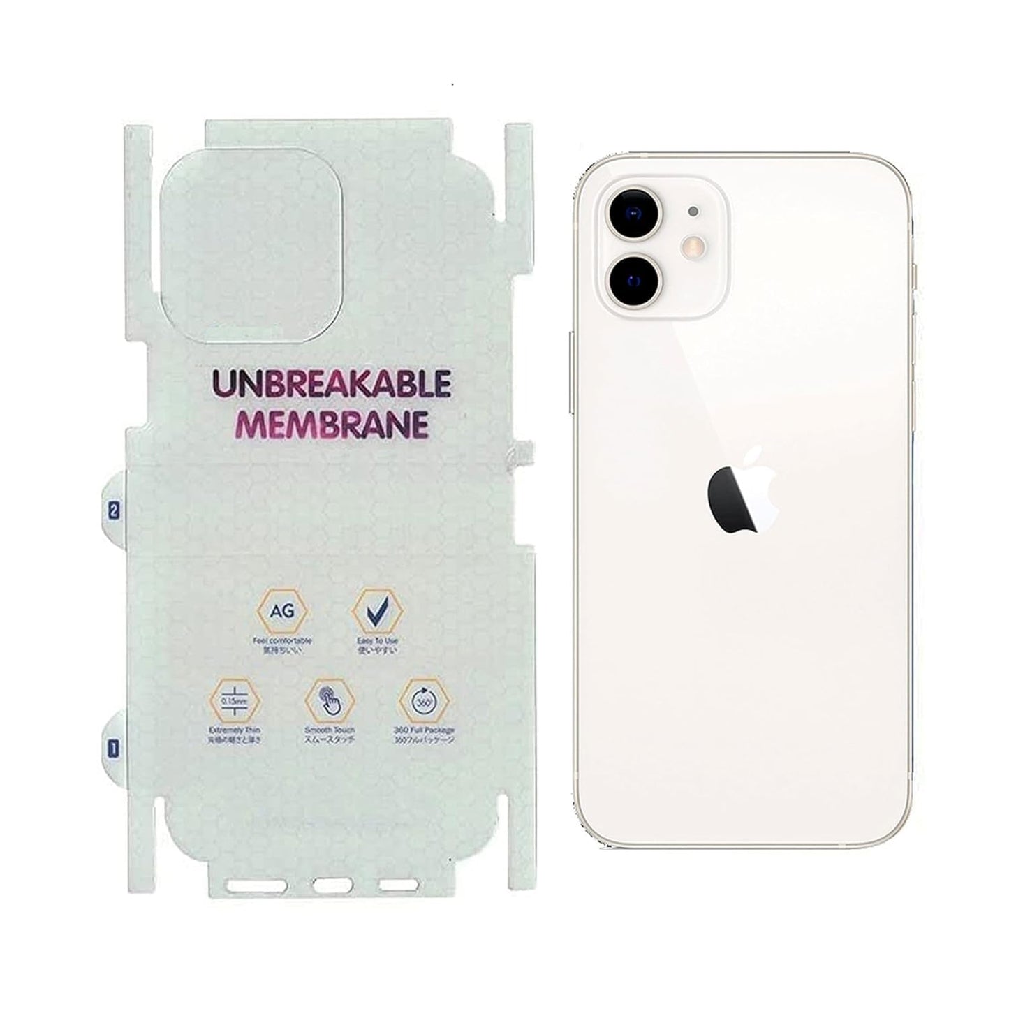 iPhone All Models Back Body Protector Transparent Matte Membrane TPU Film Scratch Guard