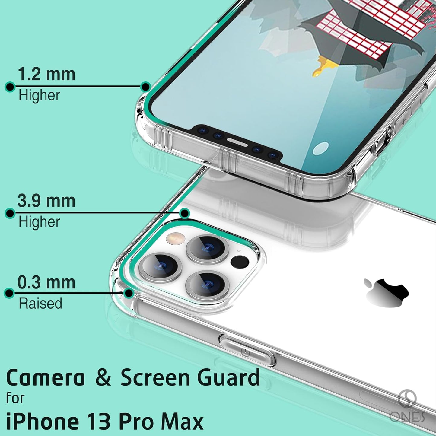 iPhone 13 Pro Max Transparent Soft TPU Silicone Bumper Cover
