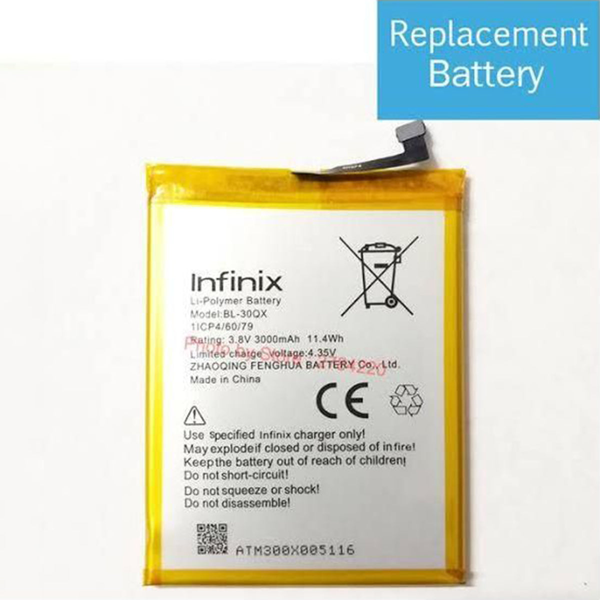 Infinix S4 BL-39KX. Replacment Original Battery