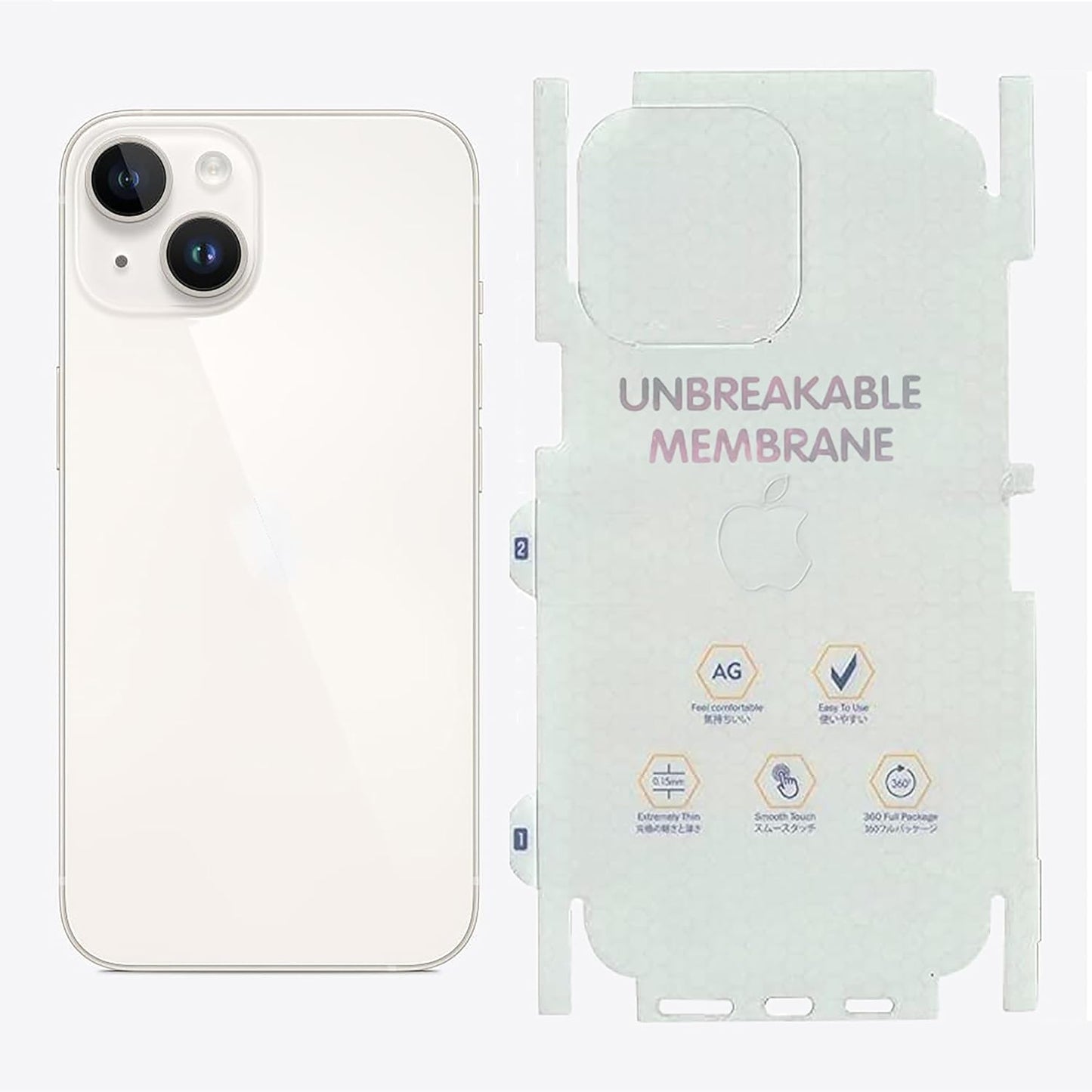 iPhone All Models Back Body Protector Transparent Matte Membrane TPU Film Scratch Guard