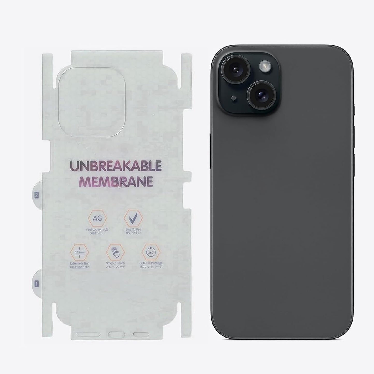 iPhone All Models Back Body Protector Transparent Matte Membrane TPU Film Scratch Guard