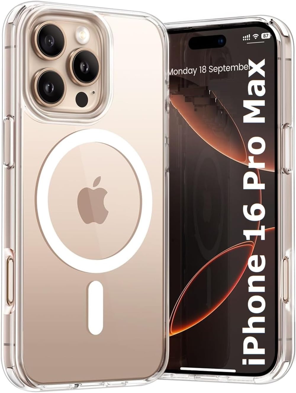 iPhone All Models Transparent Mag-Safe Wireless Magnetic Lock Charging Shockproof Back Case Cover