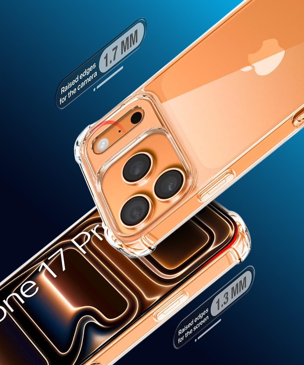 iphone 17 Pro Transparent Soft TPU Silicone Bumper Cover