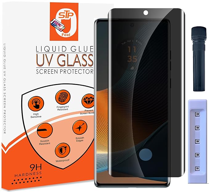 Vivo V50 UV Privacy Tempered Glass Screen Protector, Anti Spy, Fingerprint-ID Compatible, 9H Hardness Scratch Resistant