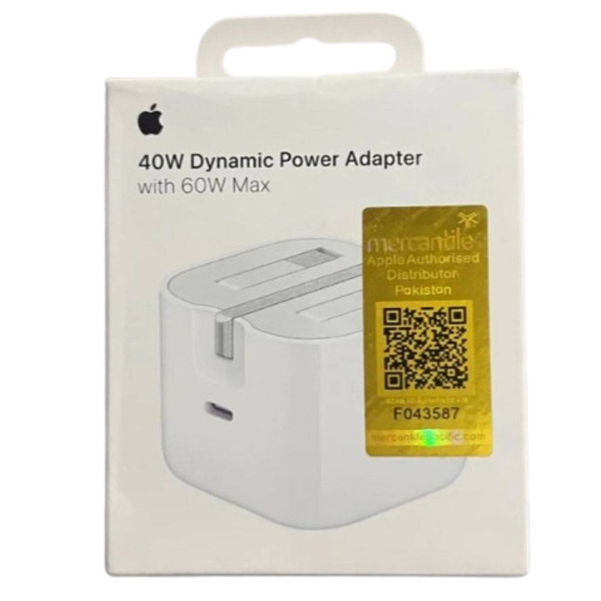 40W USB-C Fast Charging Power Adapter (3-Pin) – PD Charger with 60W Max Support