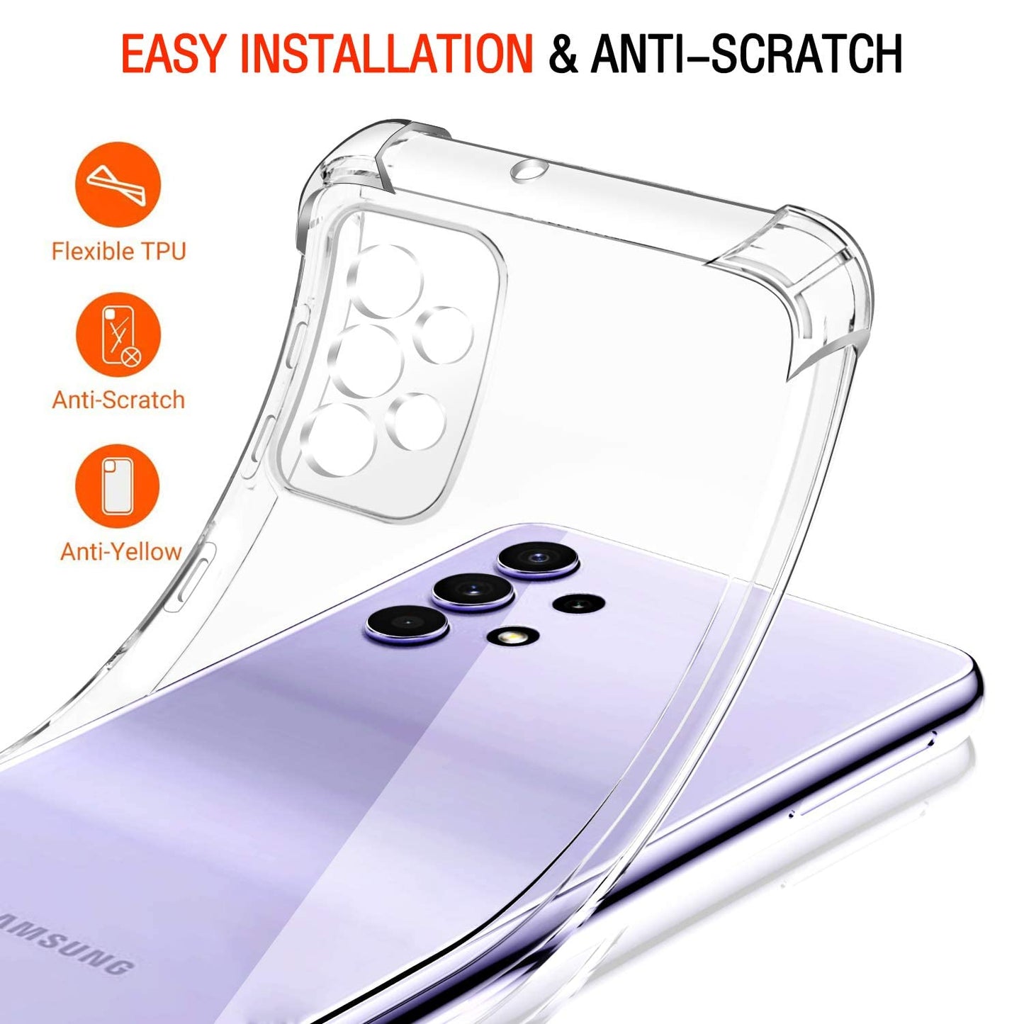 Samsung Galaxy A72 Transparent Soft TPU Silicone Bumper Cover