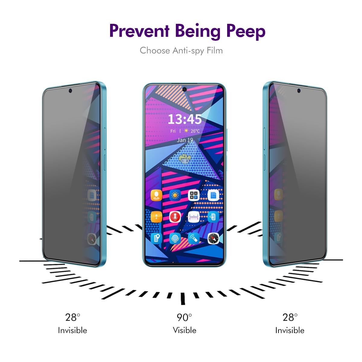 OPPO Reno 15 Pro Privacy Tempered Glass Screen Protector