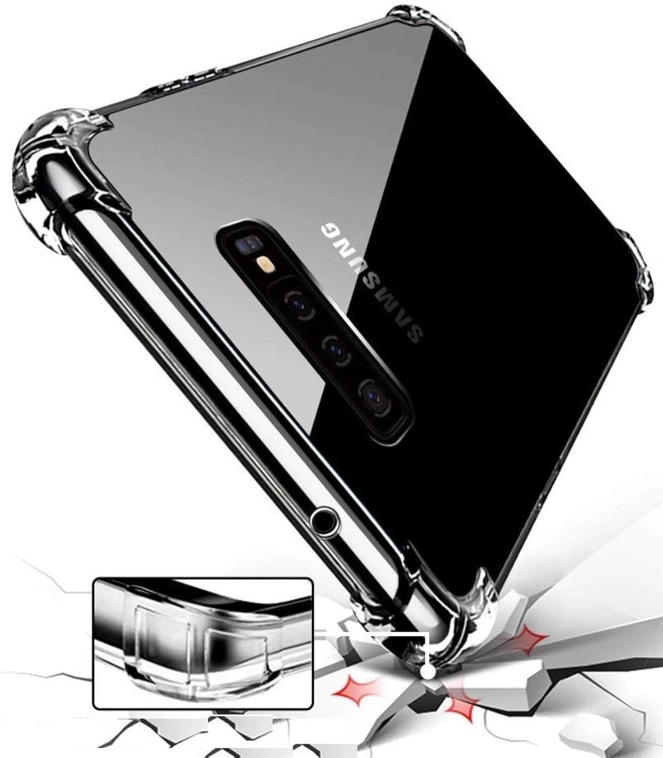 Samsung Galaxy S10 Plus Transparent Soft TPU Silicone Bumper Cover
