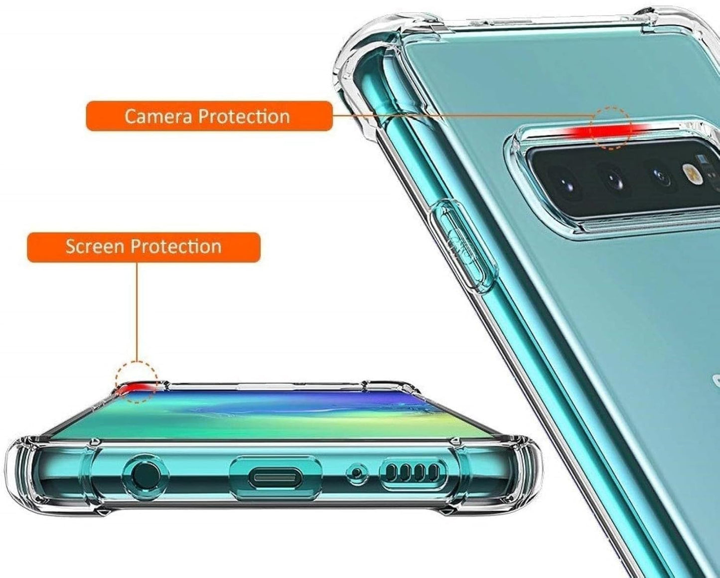 Samsung Galaxy S10 Plus Transparent Soft TPU Silicone Bumper Cover