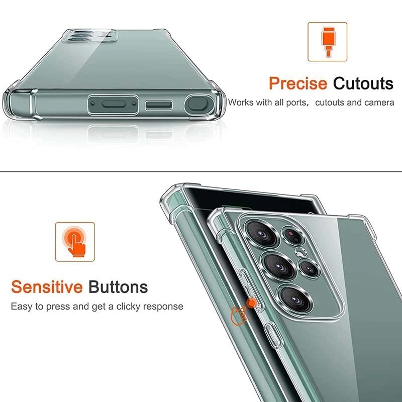 Samsung Galaxy S22 Ultra Transparent Soft TPU Silicone Bumper Cover