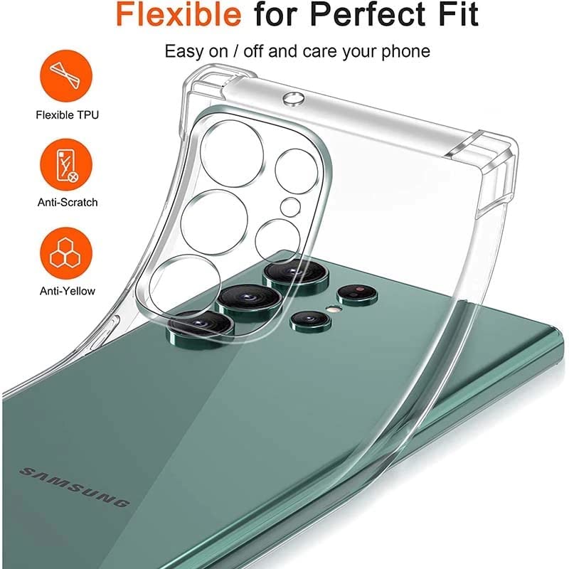 Samsung Galaxy S22 Ultra Transparent Soft TPU Silicone Bumper Cover