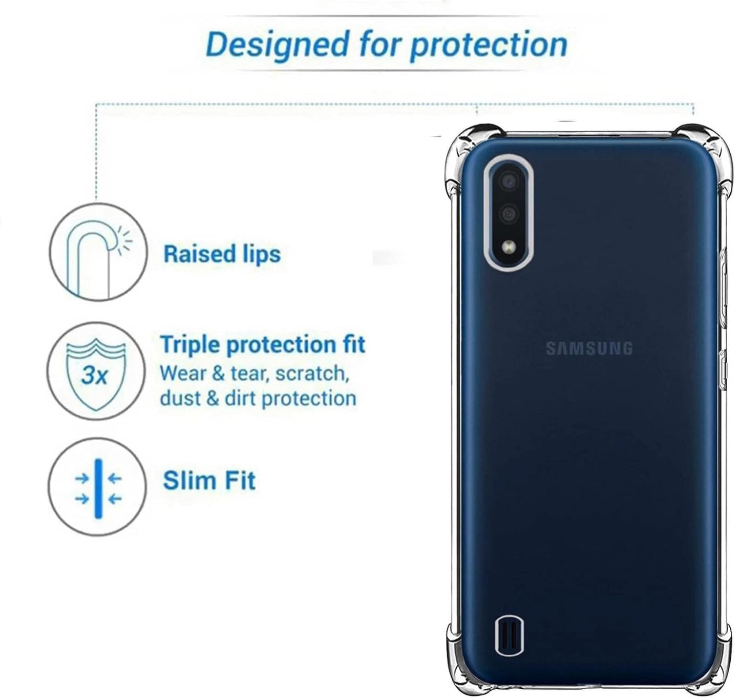 Samsung Galaxy A01 Transparent Soft TPU Silicone Bumper Cover