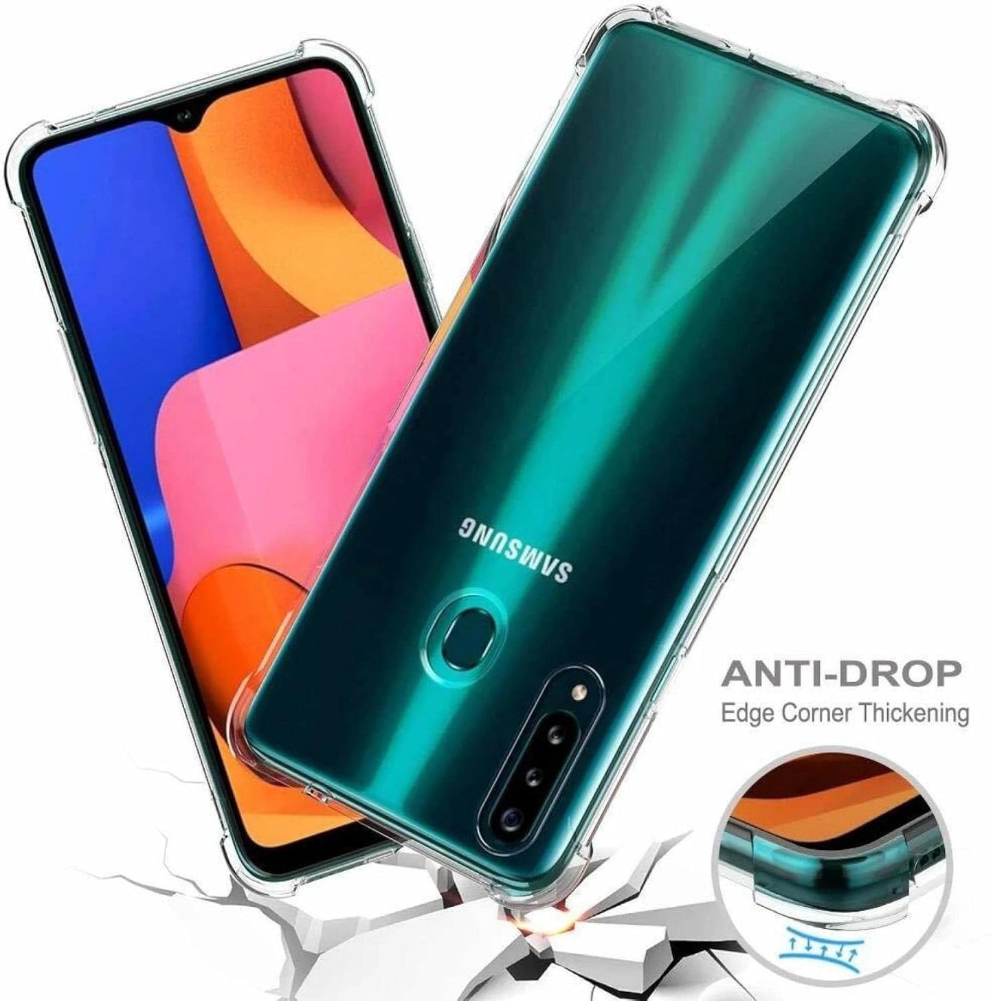 Samsung Galaxy A20s Transparent Soft TPU Silicone Bumper Cover