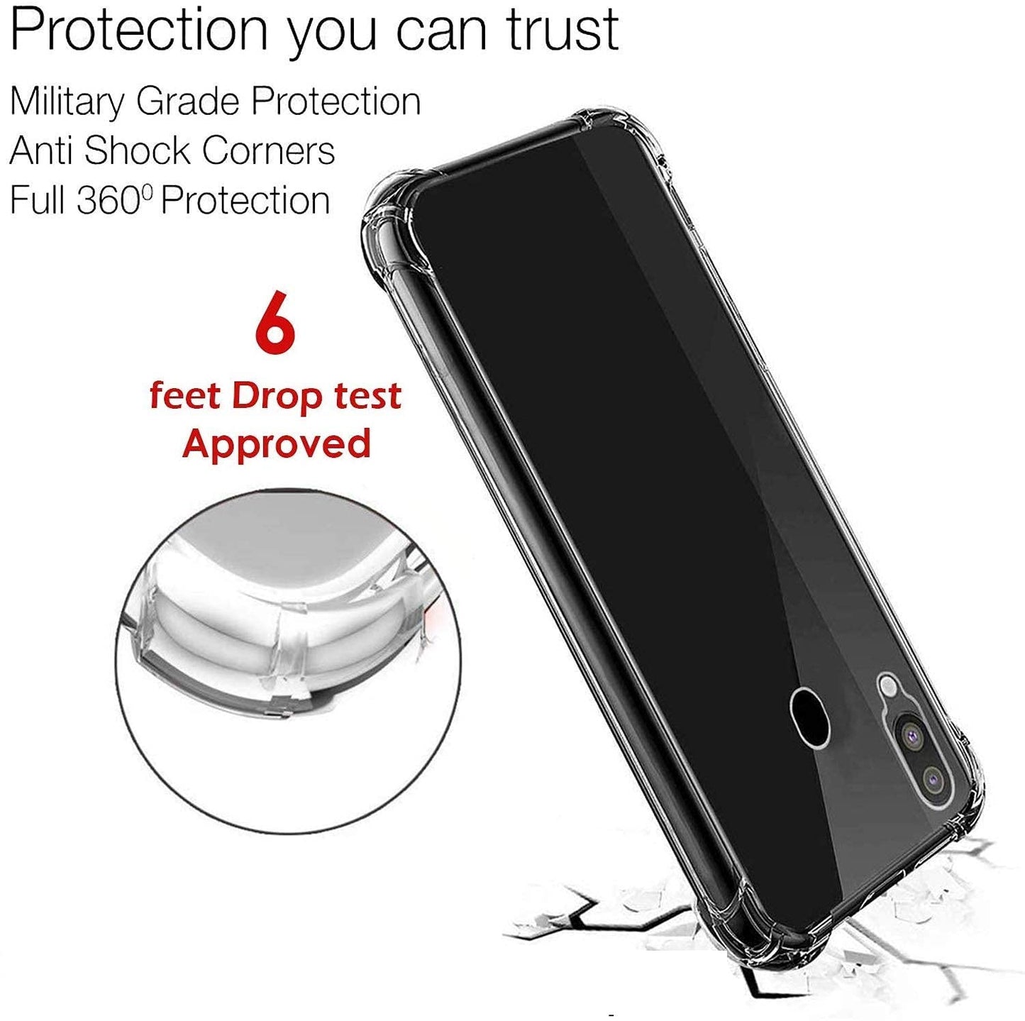 Samsung Galaxy A30 Transparent Soft TPU Silicone Bumper Cover