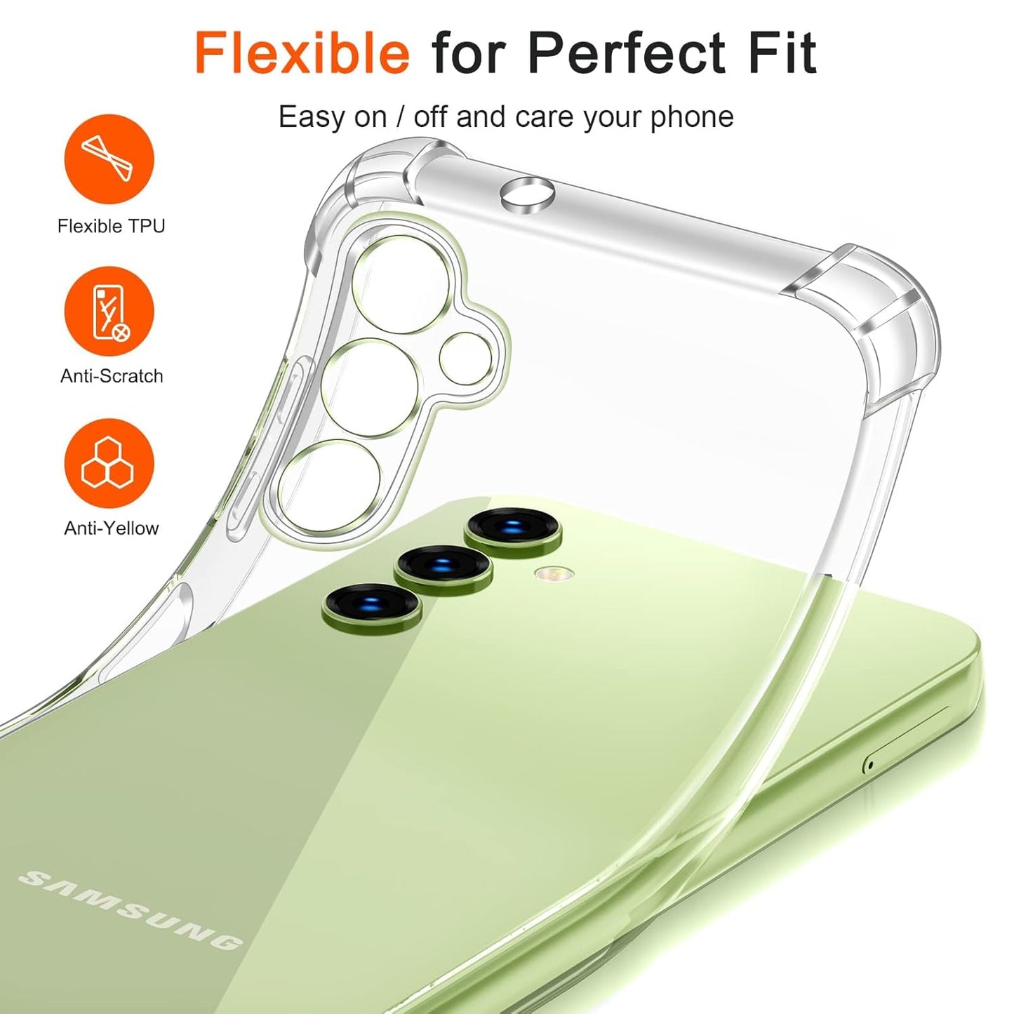 Samsung Galaxy A34 Transparent Soft TPU Silicone Bumper Cover