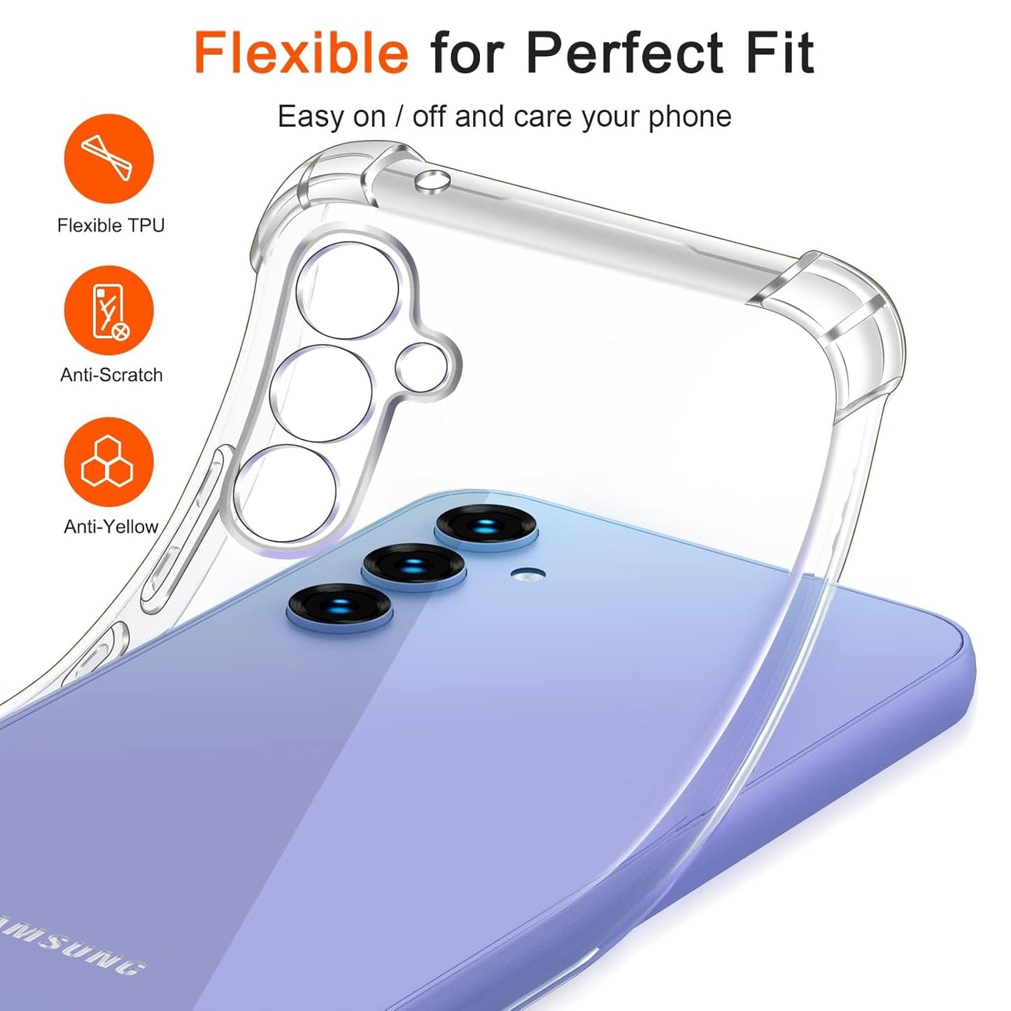 Samsung Galaxy A35 Transparent Soft TPU Silicone Bumper Cover