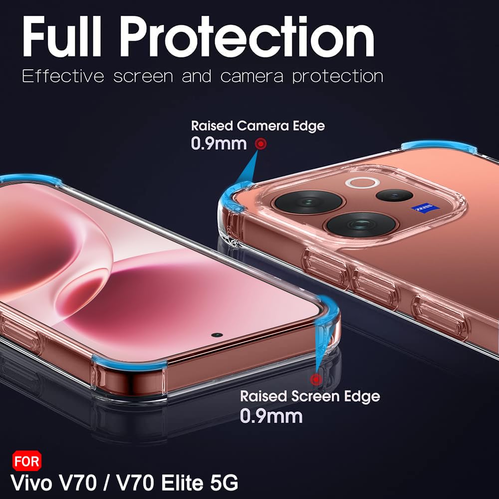 Vivo V70 Transparent Soft TPU Silicone Bumper Cover