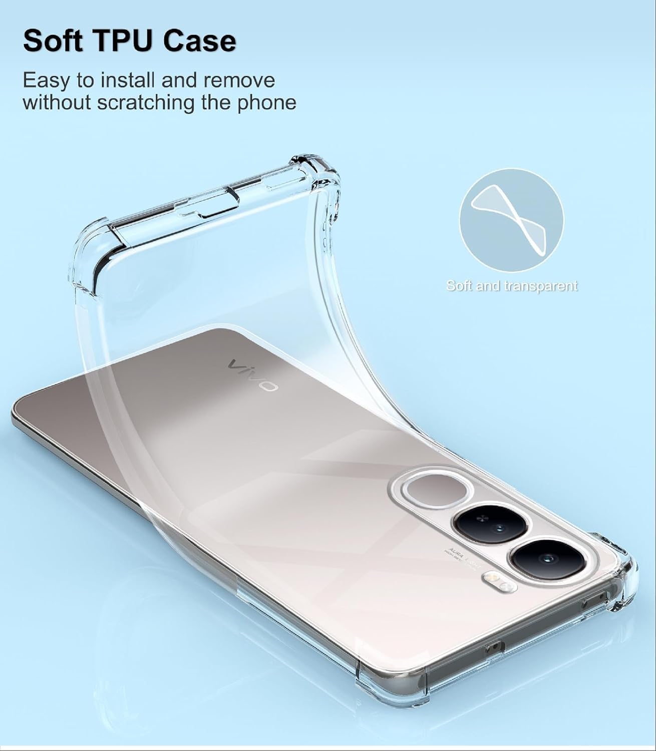 Vivo Y29 Transparent Soft TPU Silicone Bumper Cover