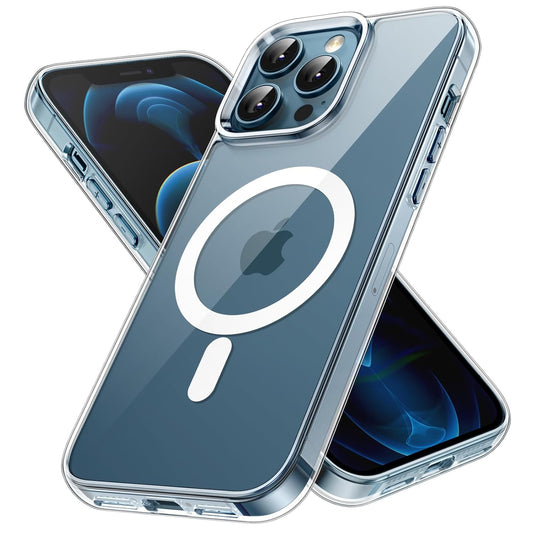 iPhone All Models Transparent Mag-Safe Wireless Magnetic Lock Charging Shockproof Back Case Cover