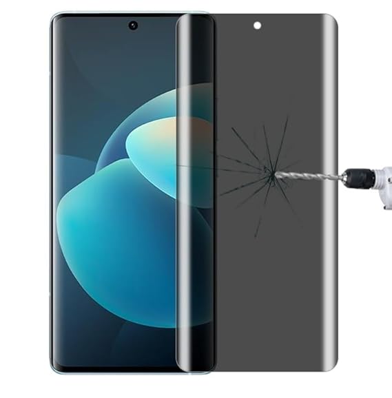 Itel S26 Ultra UV Privacy Tempered Glass Screen Protector,  Anti Spy, Fingerprint-ID Compatible, 9H Hardness Scratch Resistant