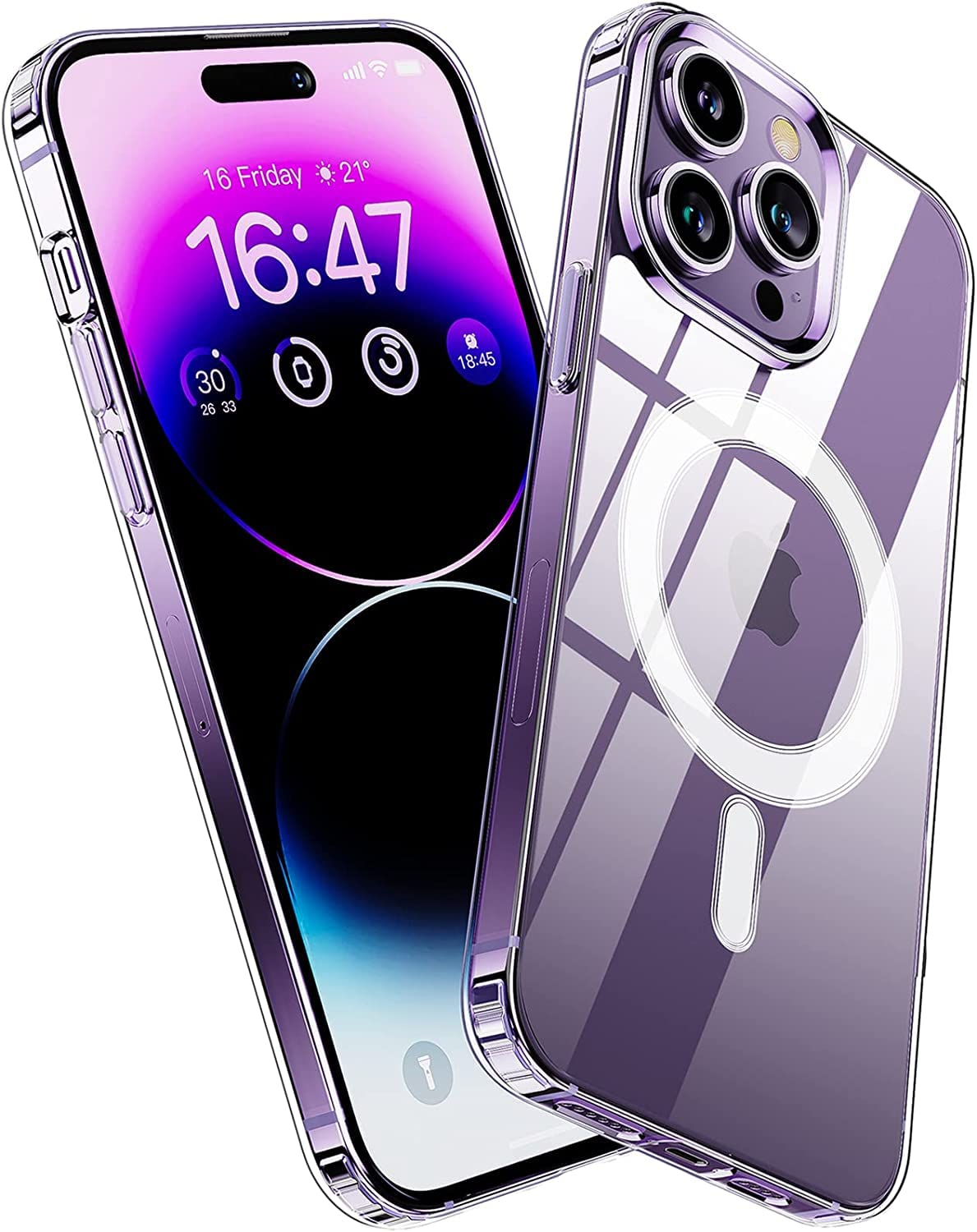 iPhone All Models Transparent Mag-Safe Wireless Magnetic Lock Charging Shockproof Back Case Cover