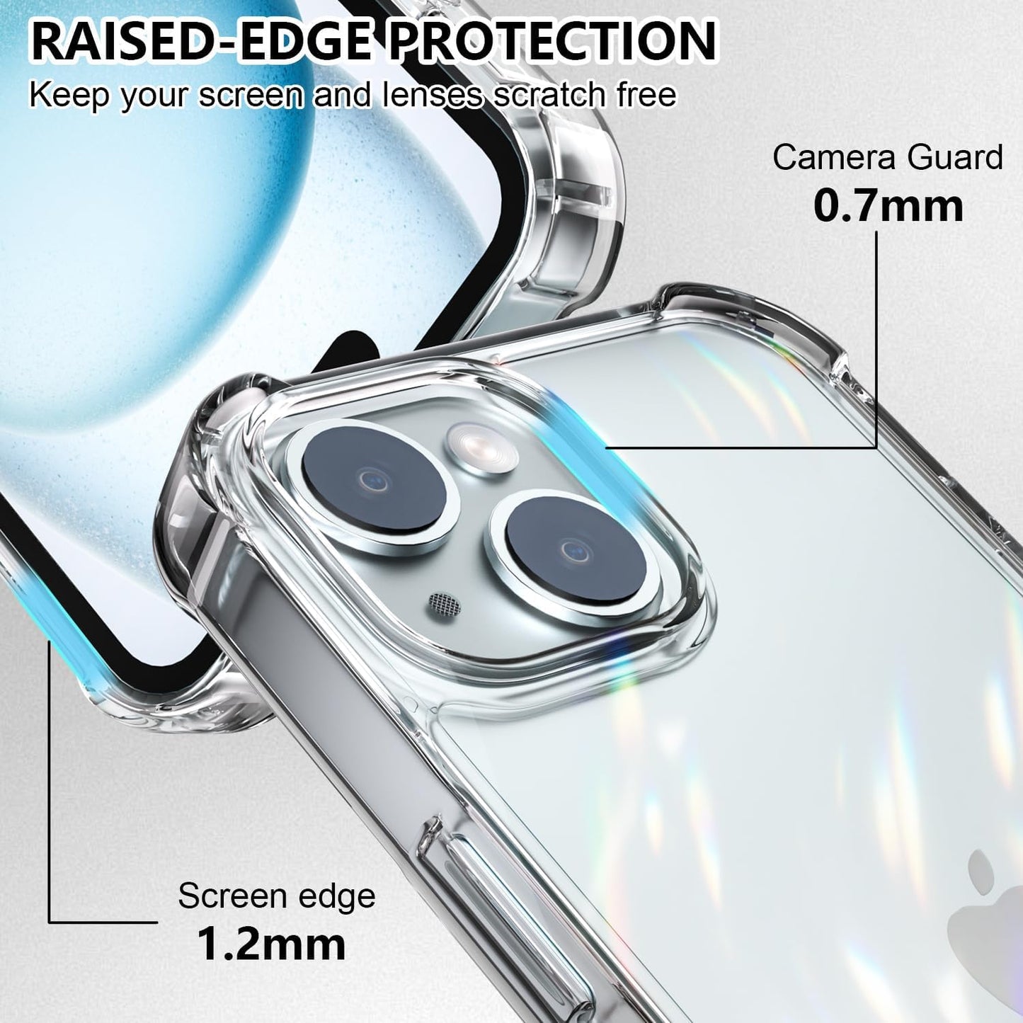 iPhone 15 Transparent Soft TPU Silicone Bumper Cover
