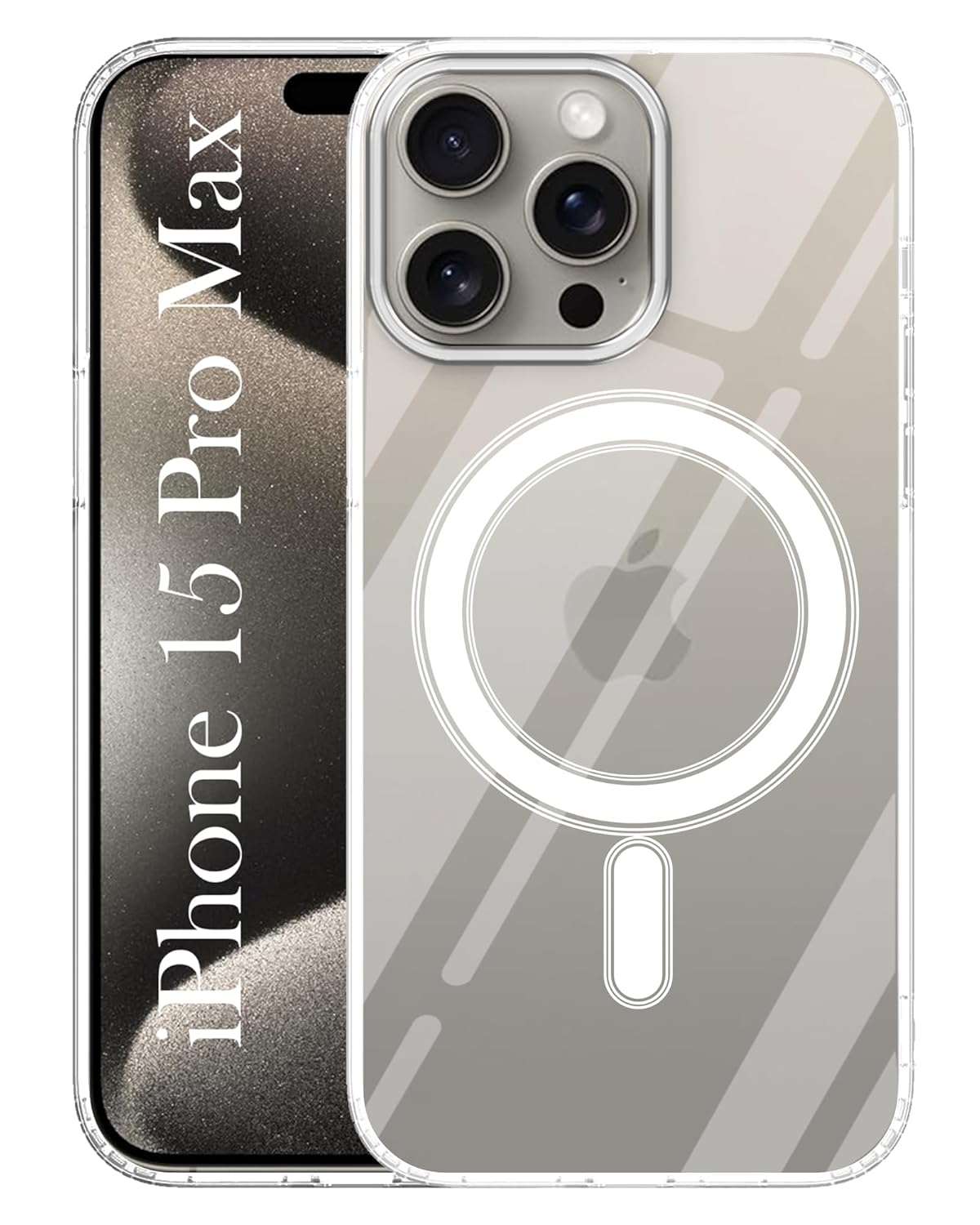 iPhone All Models Transparent Mag-Safe Wireless Magnetic Lock Charging Shockproof Back Case Cover