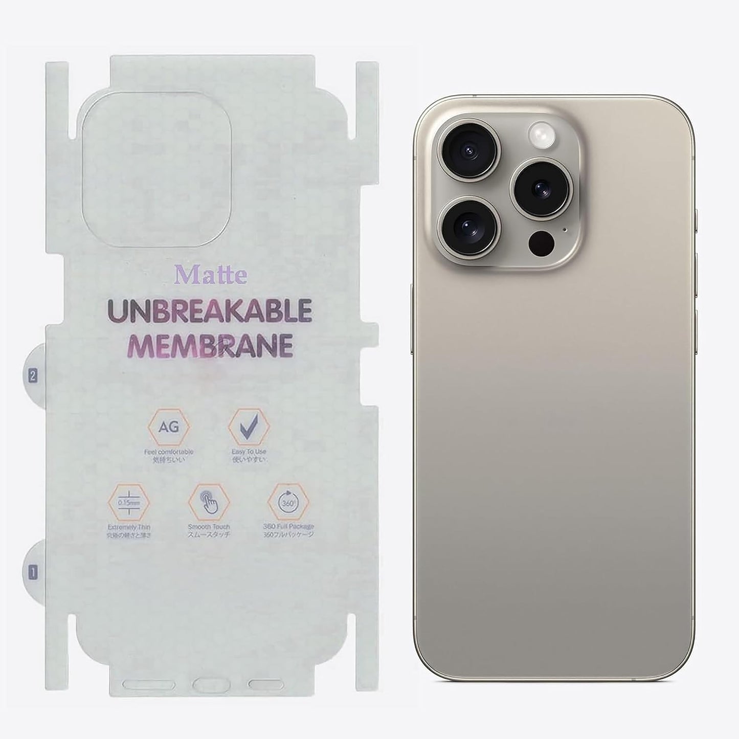 iPhone All Models Back Body Protector Transparent Matte Membrane TPU Film Scratch Guard