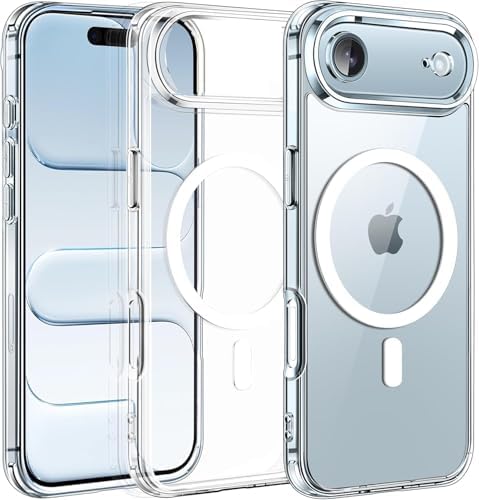 iPhone All Models Transparent Mag-Safe Wireless Magnetic Lock Charging Shockproof Back Case Cover