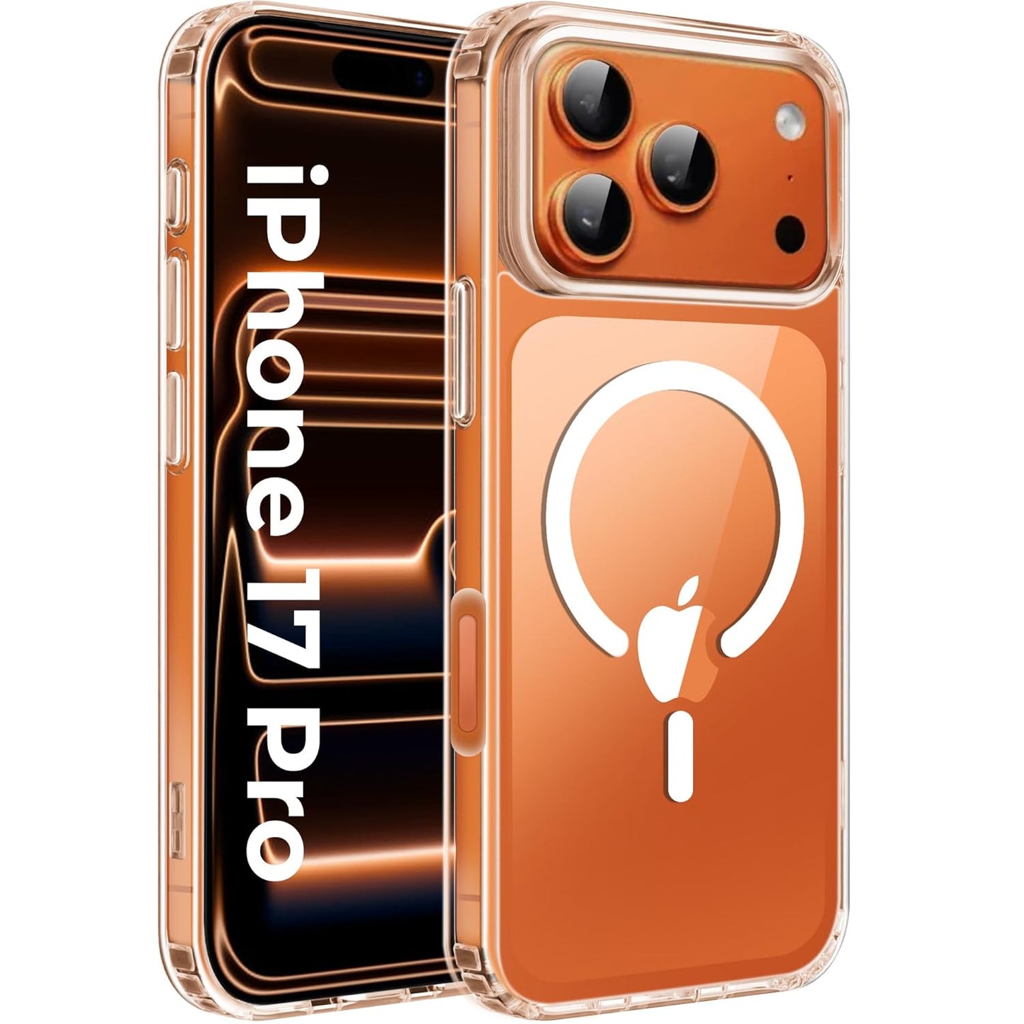 iPhone All Models Transparent Mag-Safe Wireless Magnetic Lock Charging Shockproof Back Case Cover