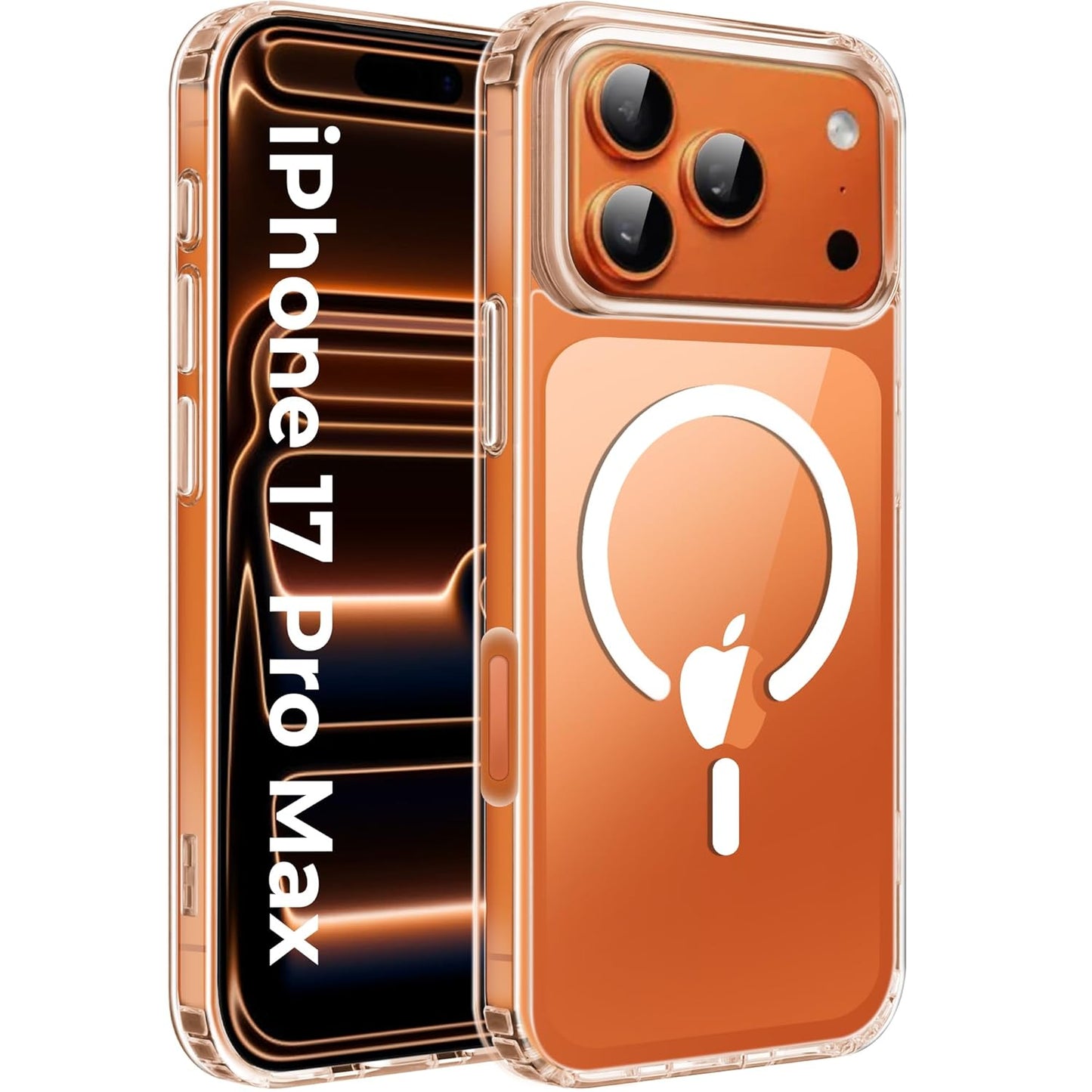 iPhone All Models Transparent Mag-Safe Wireless Magnetic Lock Charging Shockproof Back Case Cover