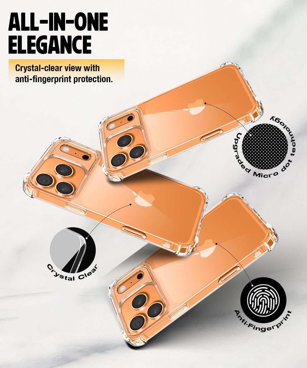 iPhone 17 Pro Max Transparent Soft TPU Silicone Bumper Cover