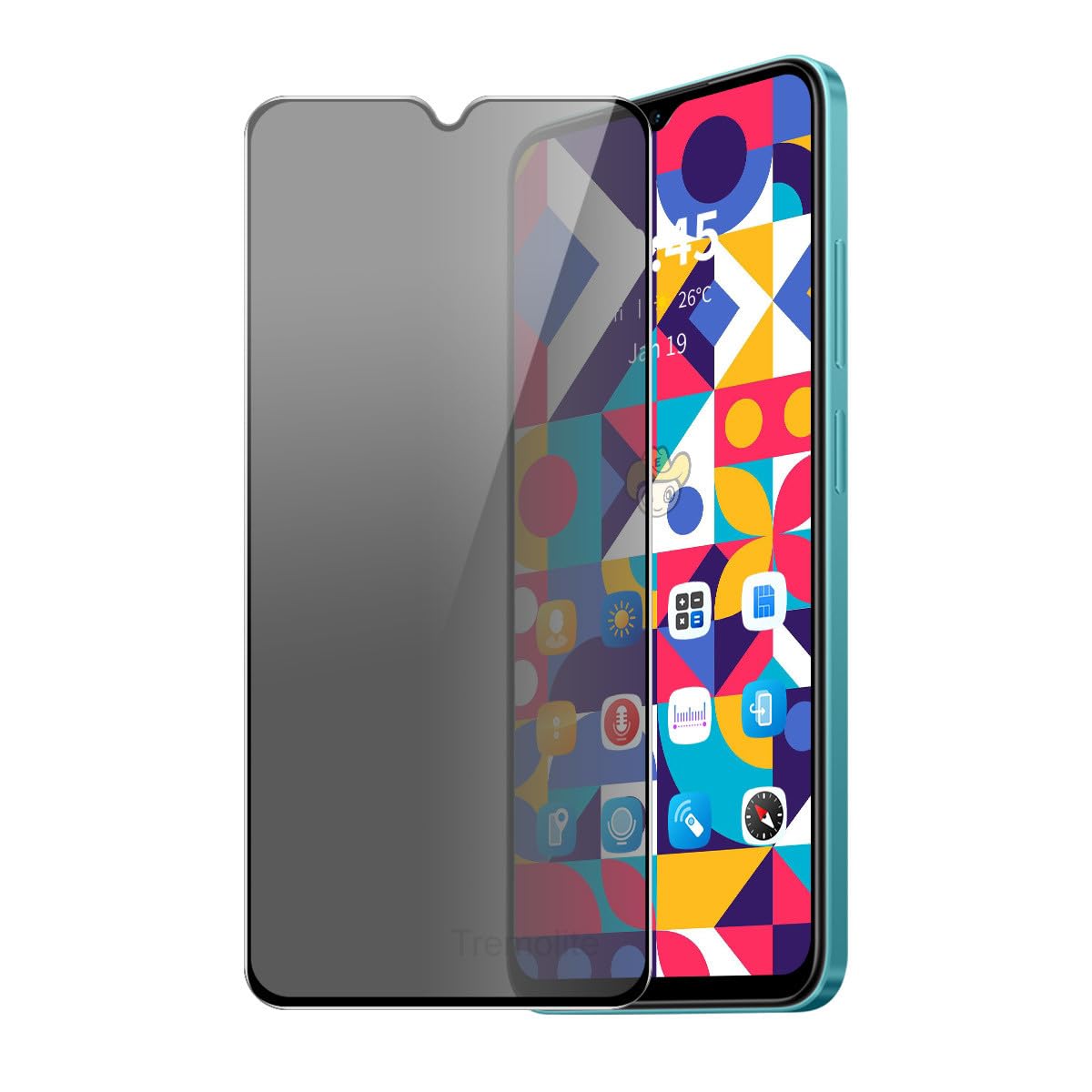 Realme C3  Privacy Tempered Glass Screen Protector