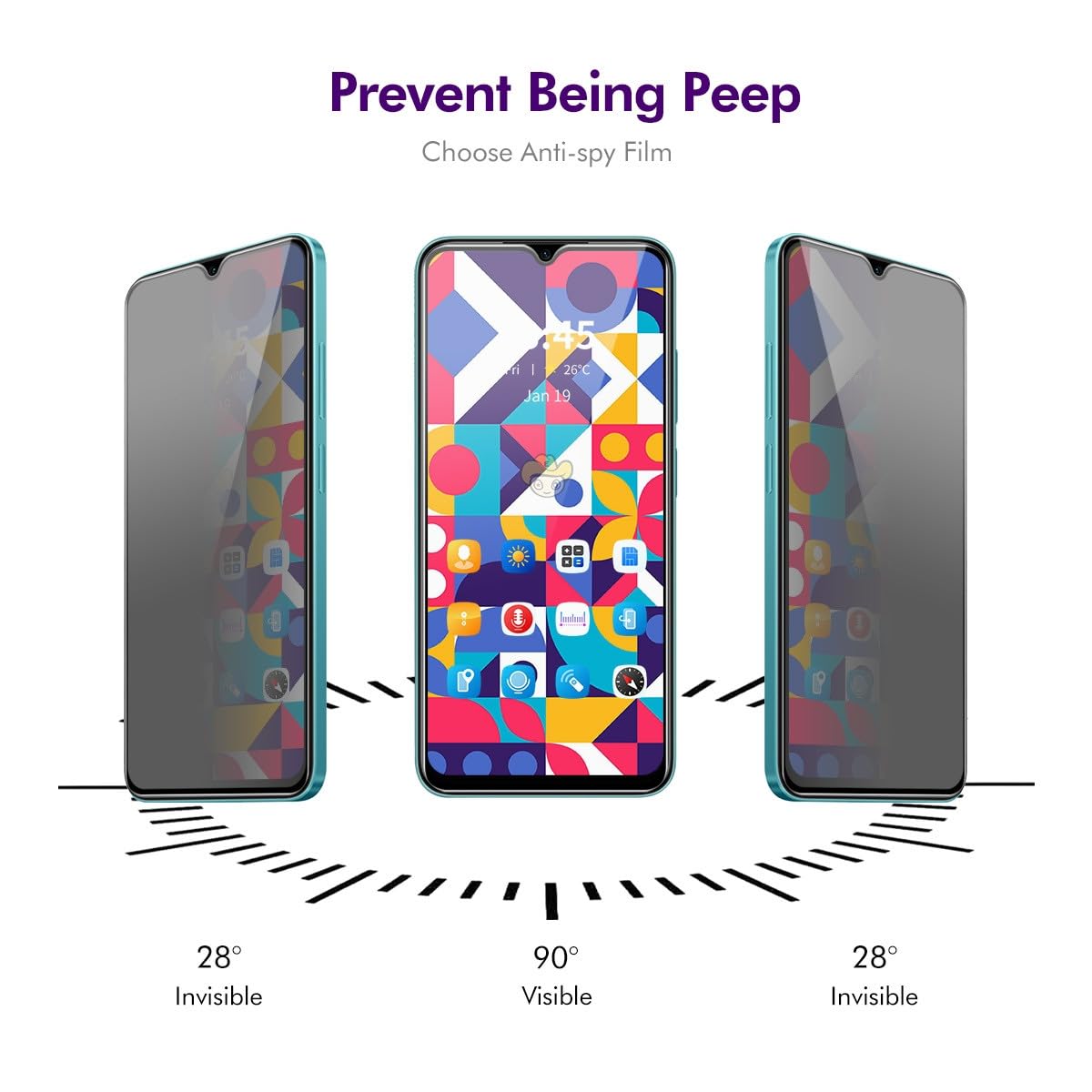 Vivo Y31 Privacy Tempered Glass Screen Protector