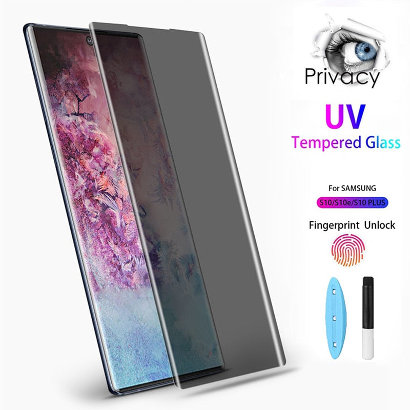 OnePlus 7 Pro  UV Privacy Tempered Glass Screen Protector,  Anti Spy, Fingerprint-ID Compatible, 9H Hardness Scratch Resistant