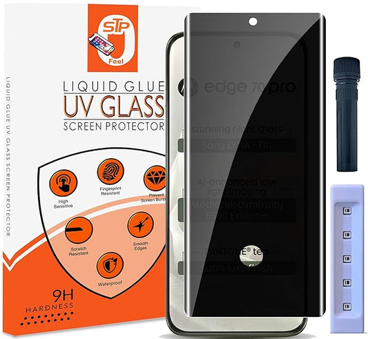 Google Pixel 7 Pro   UV Privacy Tempered Glass Screen Protector,  Anti Spy, Fingerprint-ID Compatible, 9H Hardness Scratch Resistant