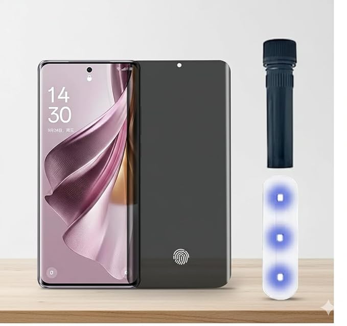 OPPO Reno 4 Pro UV Privacy Tempered Glass Screen Protector,  Anti Spy, Fingerprint-ID Compatible, 9H Hardness Scratch Resistant