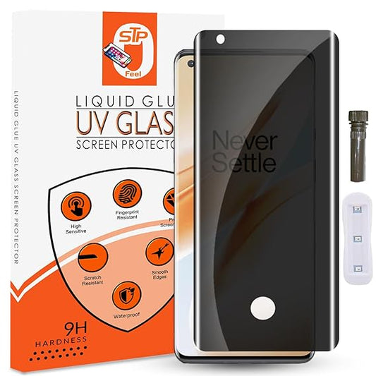 OnePlus 8 Pro   UV Privacy Tempered Glass Screen Protector,  Anti Spy, Fingerprint-ID Compatible, 9H Hardness Scratch Resistant