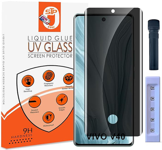 Tecno Spark 20 Pro Plus UV Privacy Tempered Glass Screen Protector,  Anti Spy, Fingerprint-ID Compatible, 9H Hardness Scratch Resistant