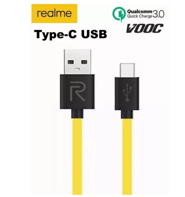 Realme USB-A to Type-C Fast Charging Cable (1m) – VOOC / Quick Charge Data Cable for Android Devices