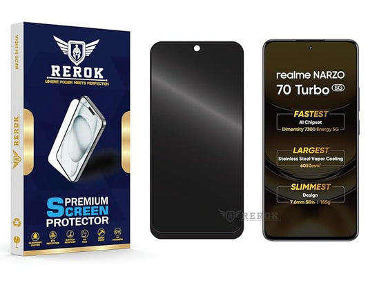 Realme Narzo 70 Turbo  Privacy Tempered Glass Screen Protector