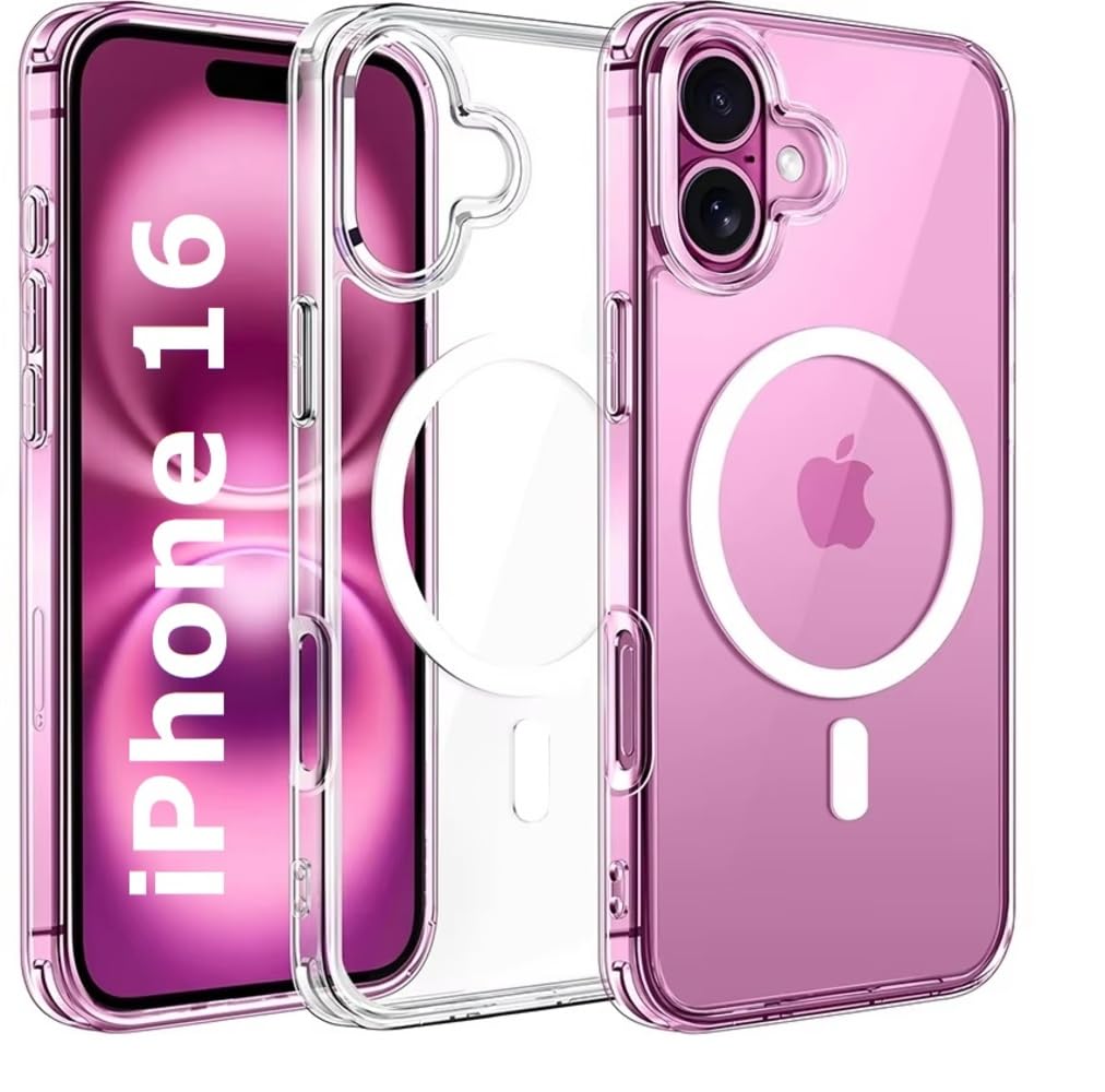 iPhone All Models Transparent Mag-Safe Wireless Magnetic Lock Charging Shockproof Back Case Cover