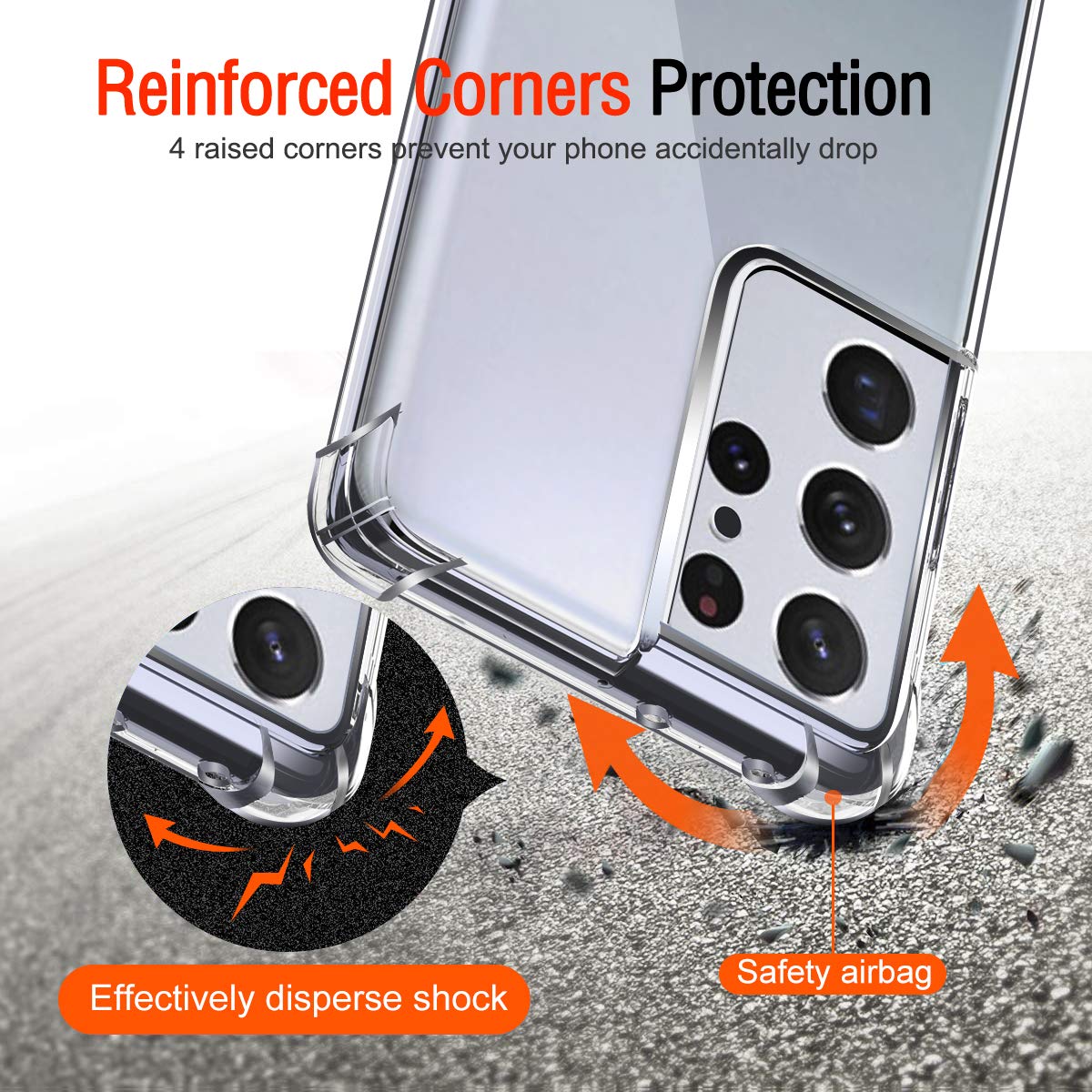Samsung Galaxy S21 Ultra Transparent Soft TPU Silicone Bumper Cover