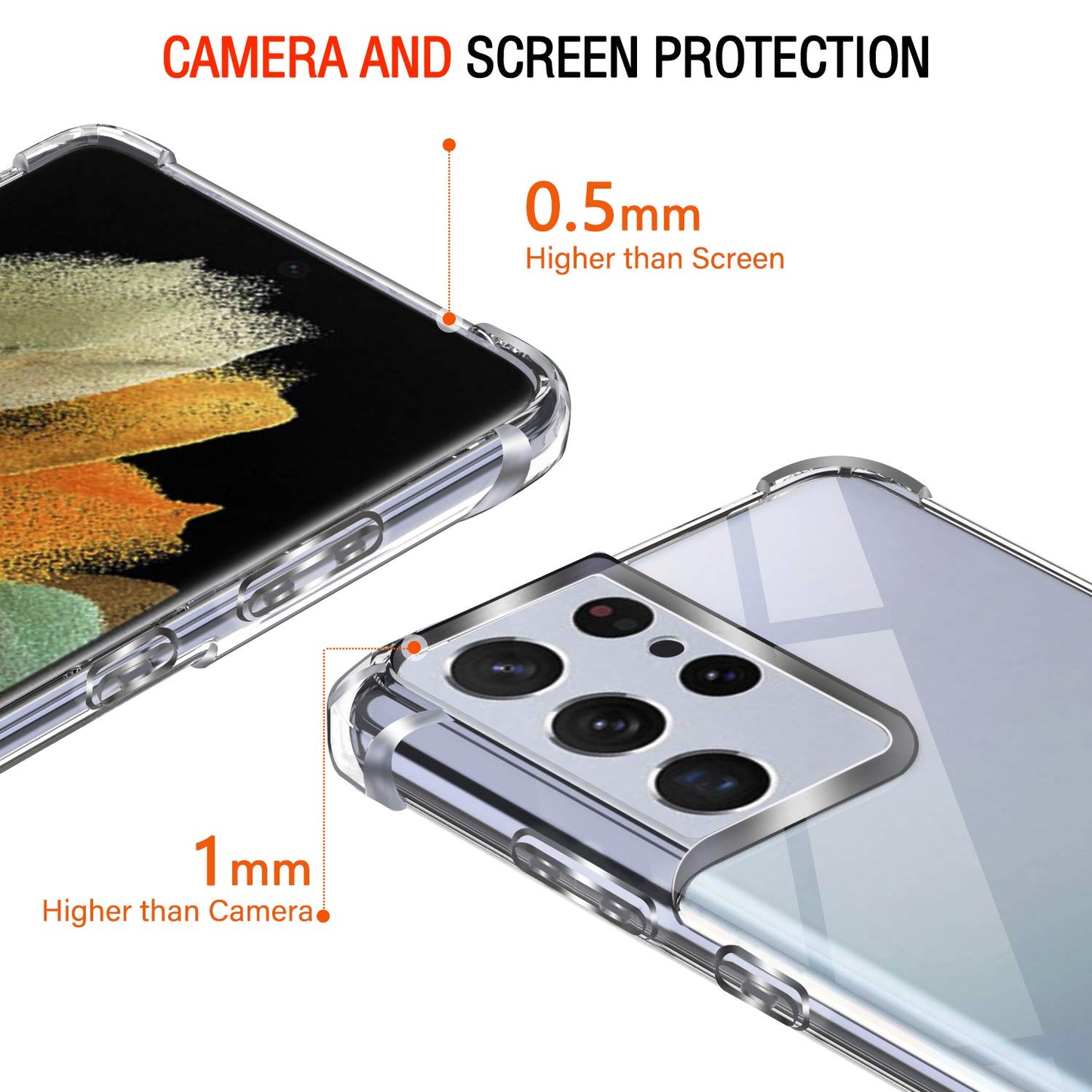 Samsung Galaxy S21 Ultra Transparent Soft TPU Silicone Bumper Cover