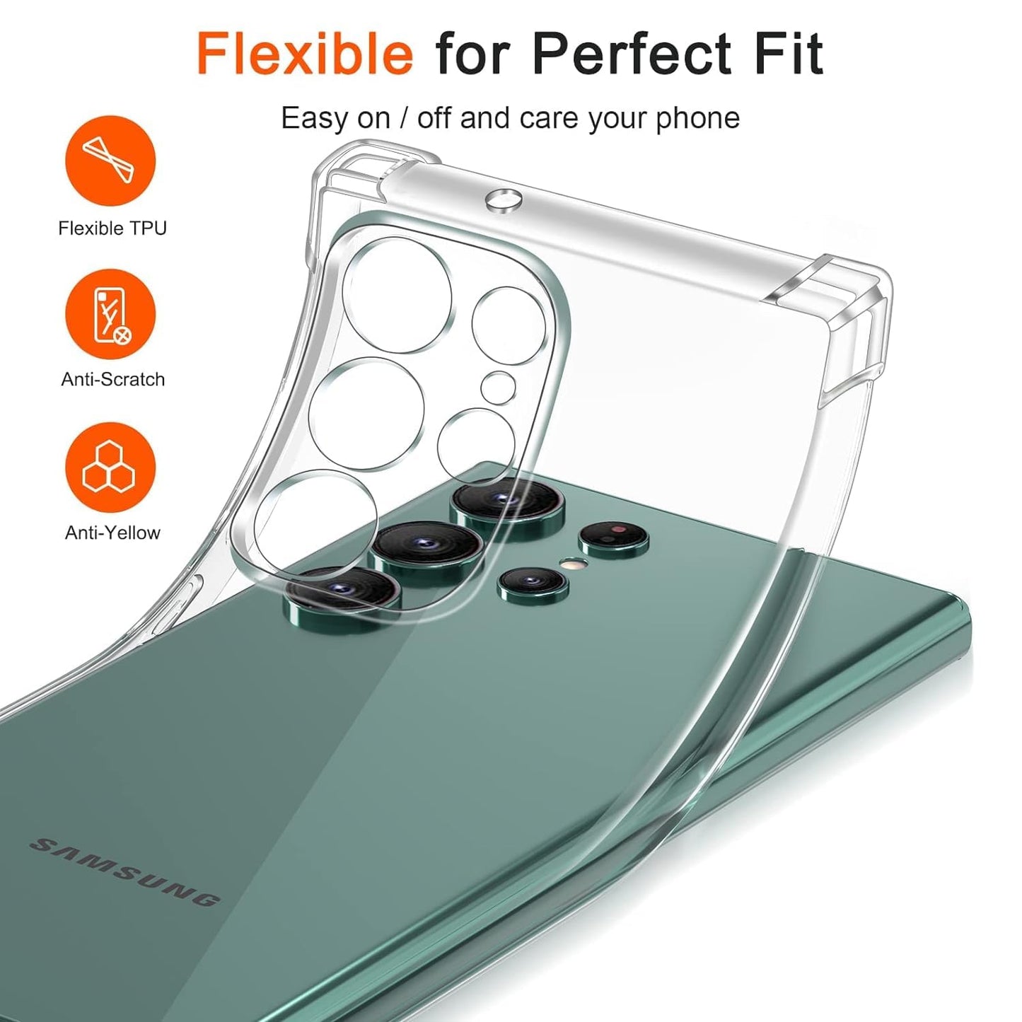 Samsung Galaxy S24 Ultra Transparent Soft TPU Silicone Bumper Cover