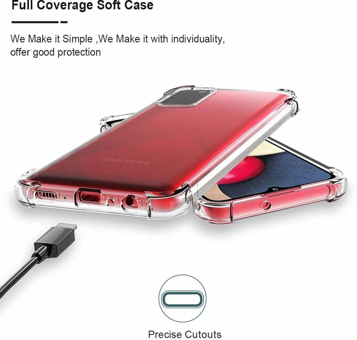 Samsung Galaxy A02s Transparent Soft TPU Silicone Bumper Cover