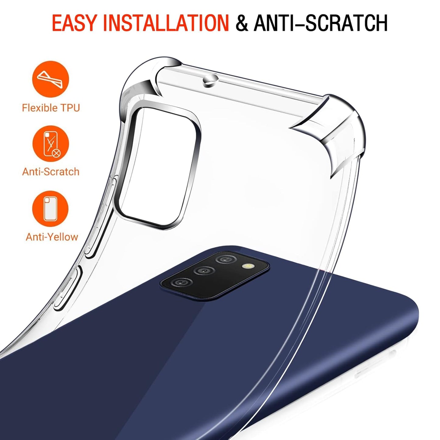 Samsung Galaxy A03 Transparent Soft TPU Silicone Bumper Cover