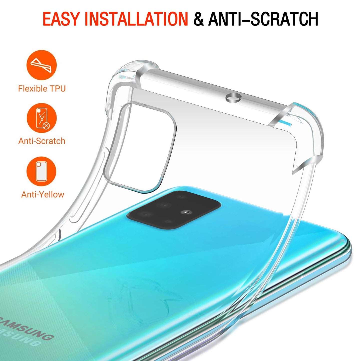 Samsung Galaxy A51 Transparent Soft TPU Silicone Bumper Cover