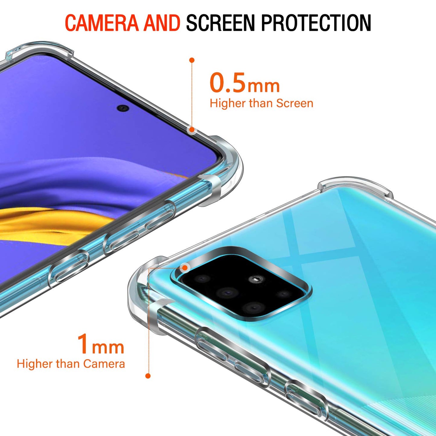 Samsung Galaxy A51 Transparent Soft TPU Silicone Bumper Cover