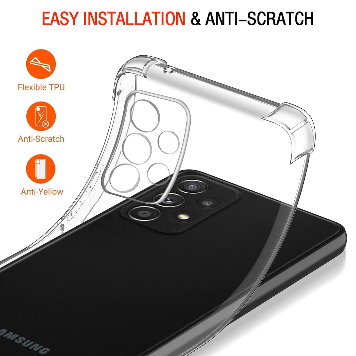 Samsung Galaxy A53 Transparent Soft TPU Silicone Bumper Cover